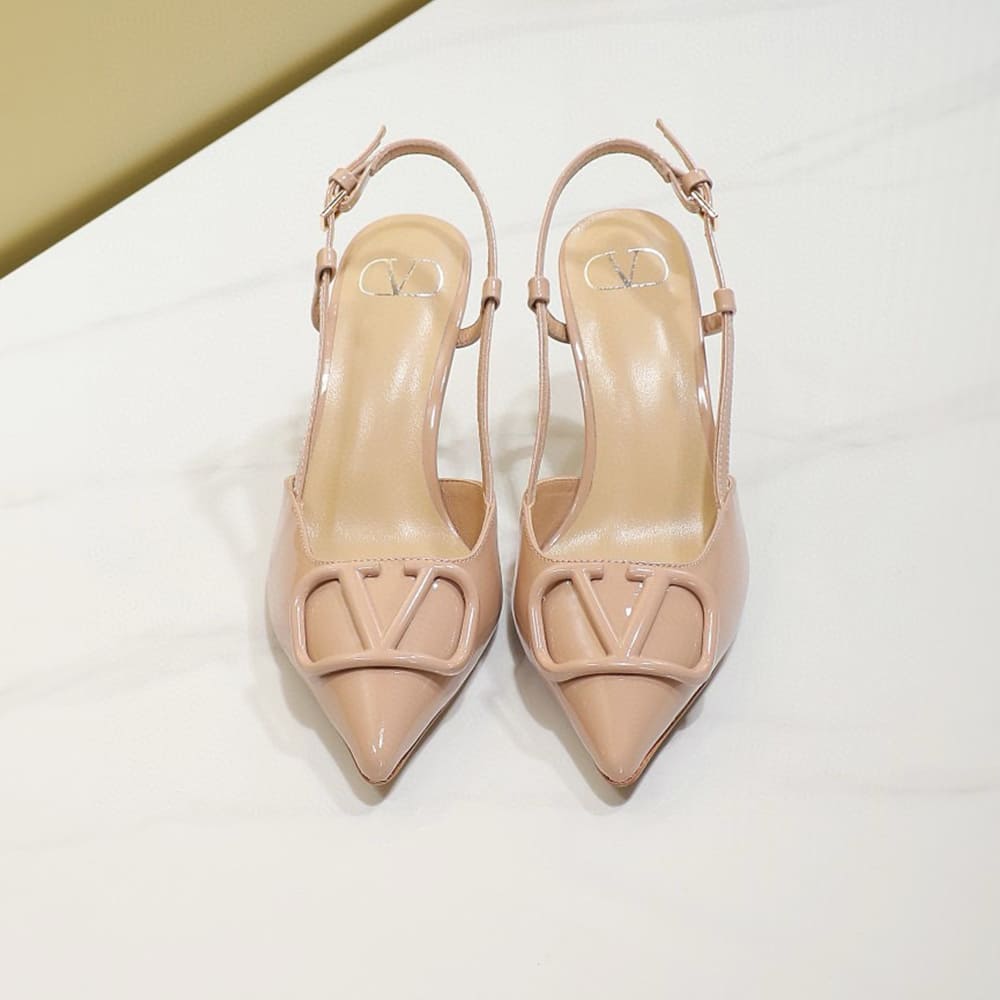 VALENTINO VLOGO SIGNATURE patent leather lace-up high heels (heel height 8 cm)