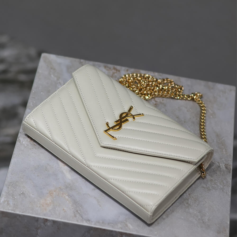 YSL cassandre chain wallet in lambskin