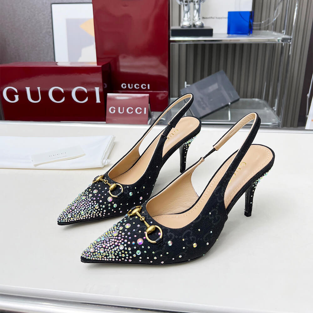 Gucci Women s slingback pump with crystal Horsebit
