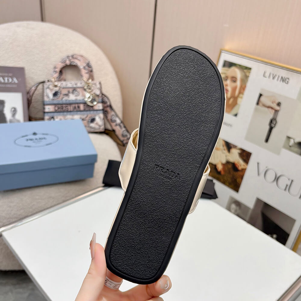 Prada Brushed leather thong sandals