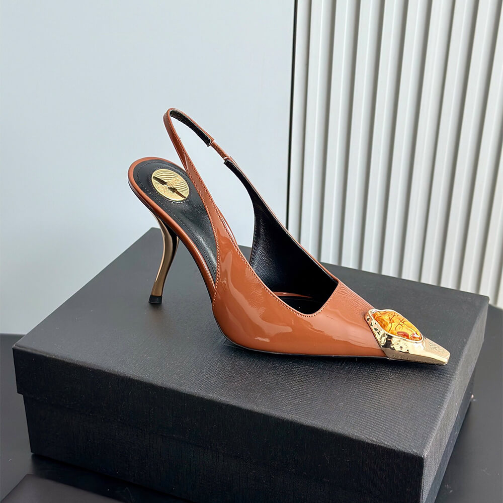 YSL Loulou Slingback Pumps in Patent Leather
