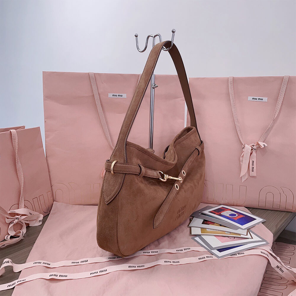 MIUMIU Medium Aventure suede bag(HIGH-END GRADE)