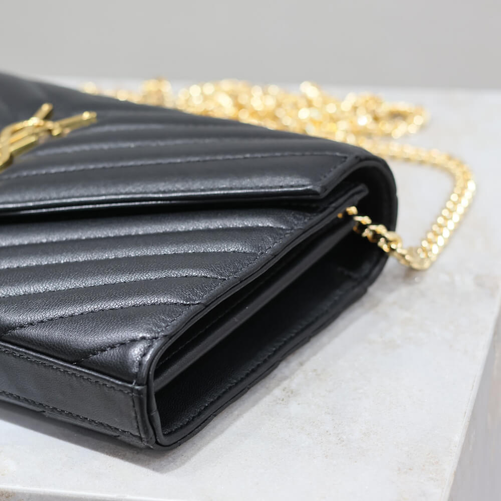 YSL cassandre chain wallet in lambskin