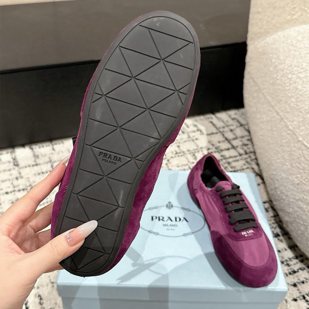 PRADA Collapse Re-Nylon and suede sneakers