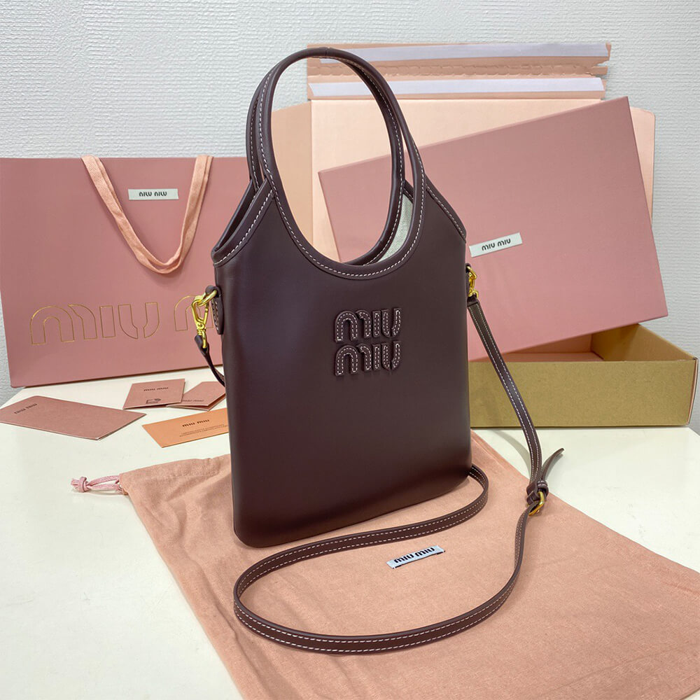 MIUMIU MINI IVY leather handbag(HIGH-END GRADE)