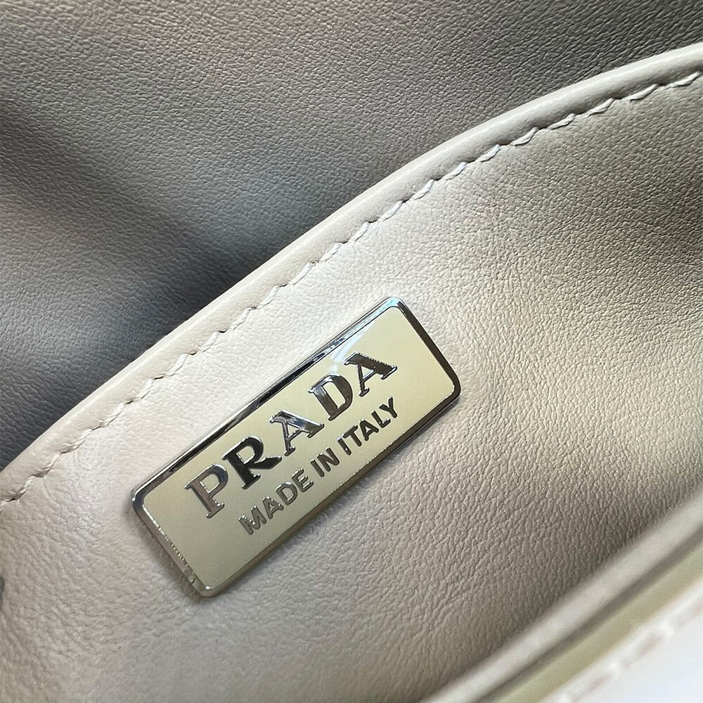 Small Prada Cleo brushed leather shoulder bag with flap