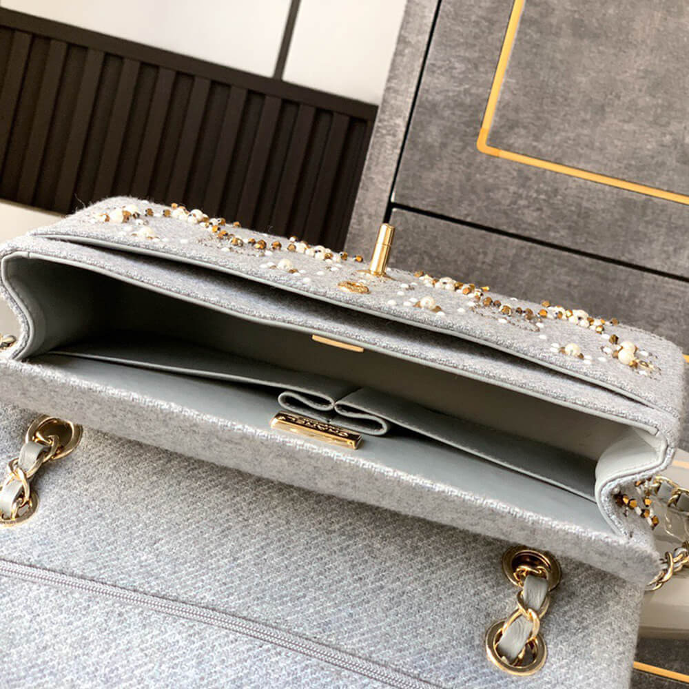 CHANEL Pearl Classic Double Flap Handbag(HIGH-END GRADE)