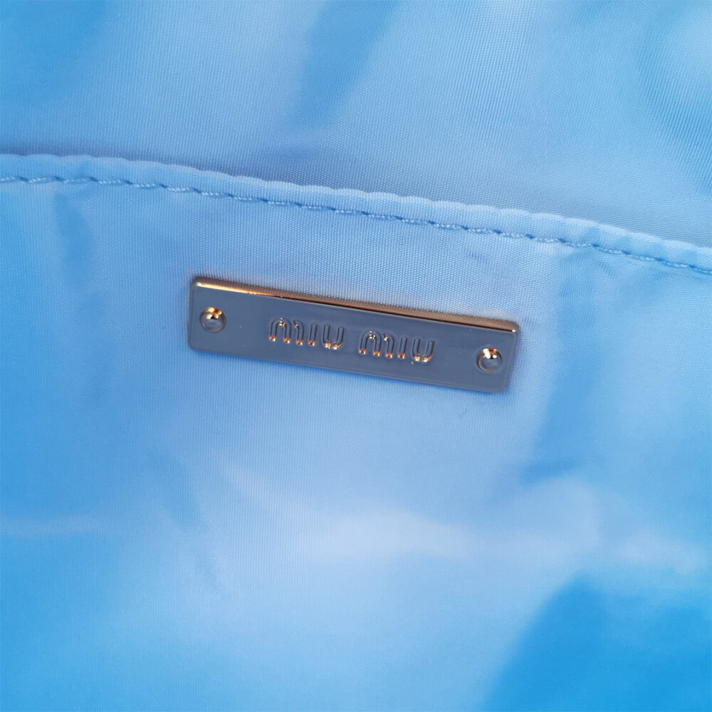 Miu Wander matelasse regenerated nylon hobo bag