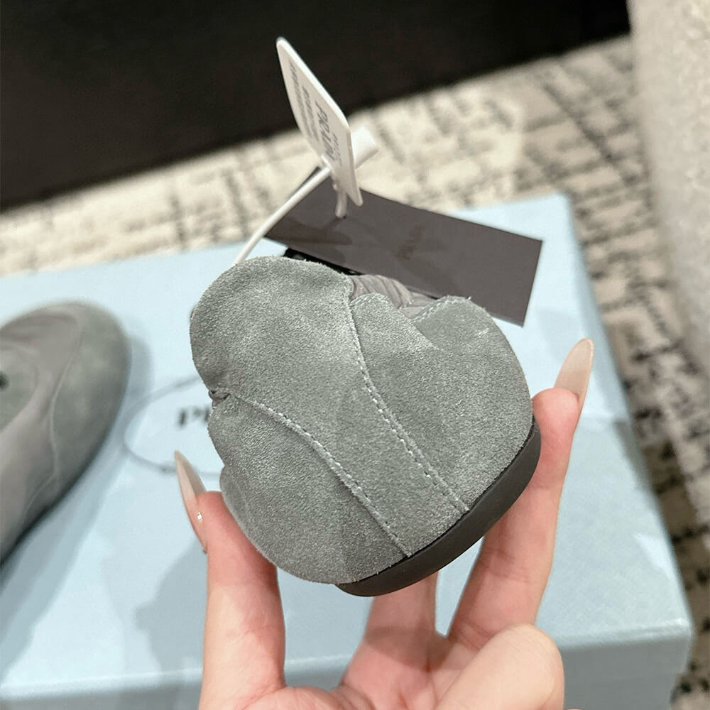 PRADA Collapse Re-Nylon and suede elasticized sneakers