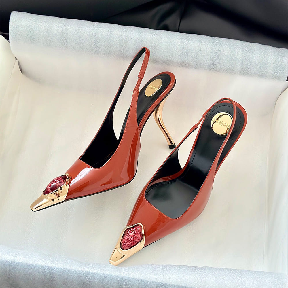 YSL Loulou Slingback Pumps in Patent Leather