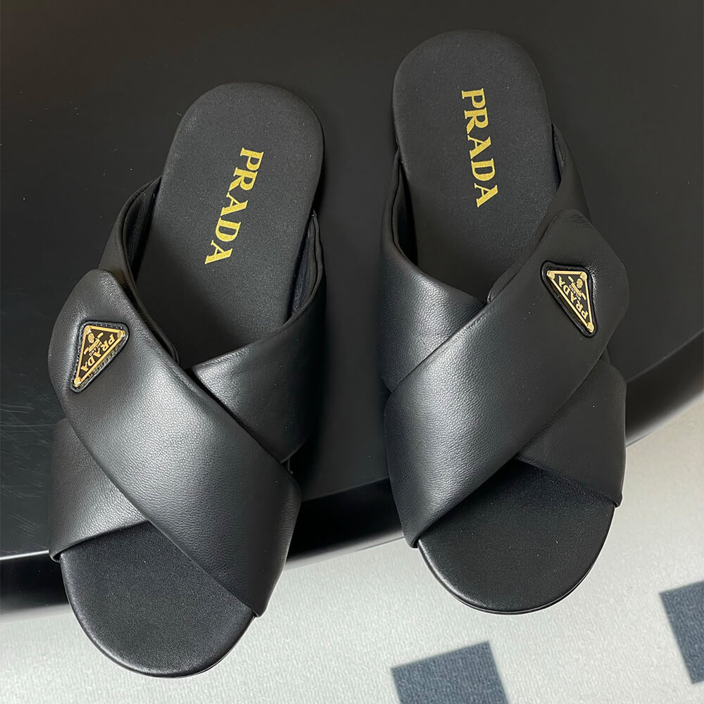 Prada Padded nappa leather slides
