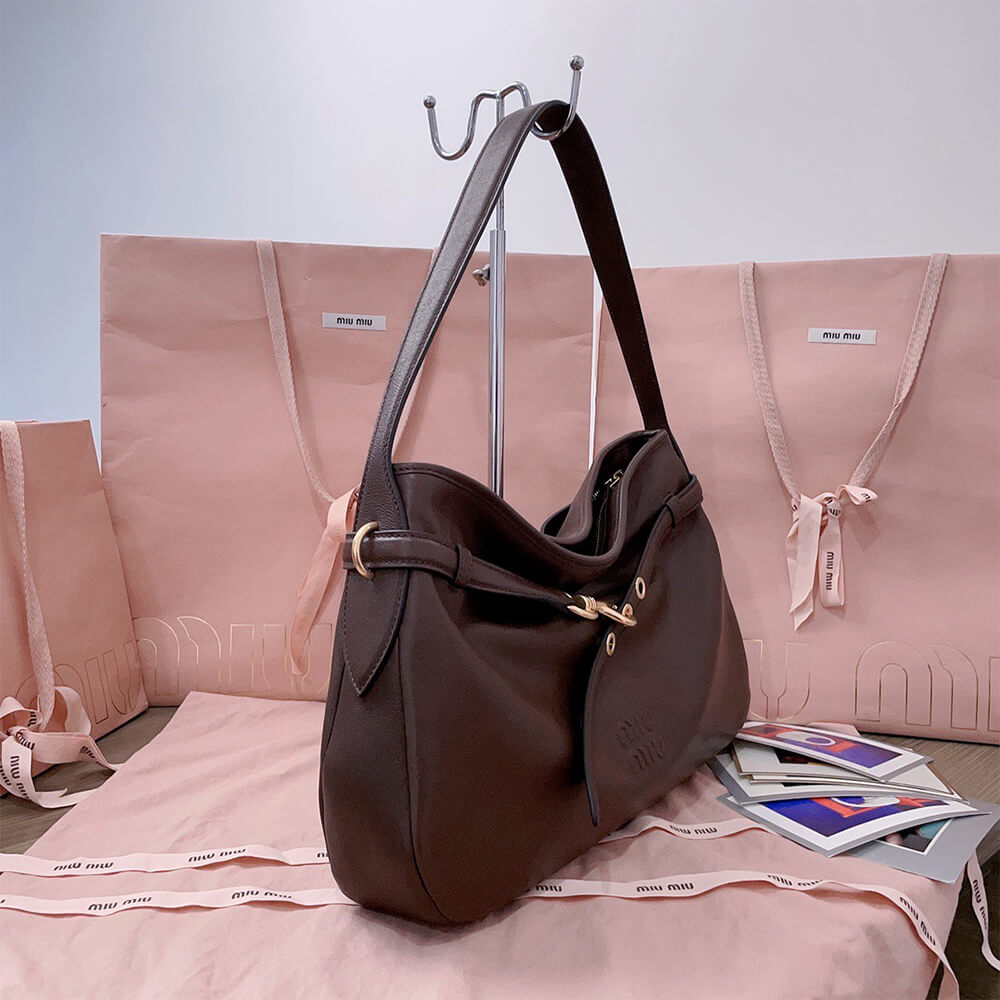 MIUMIU Medium Aventure nappa leather bag(HIGH-END GRADE)