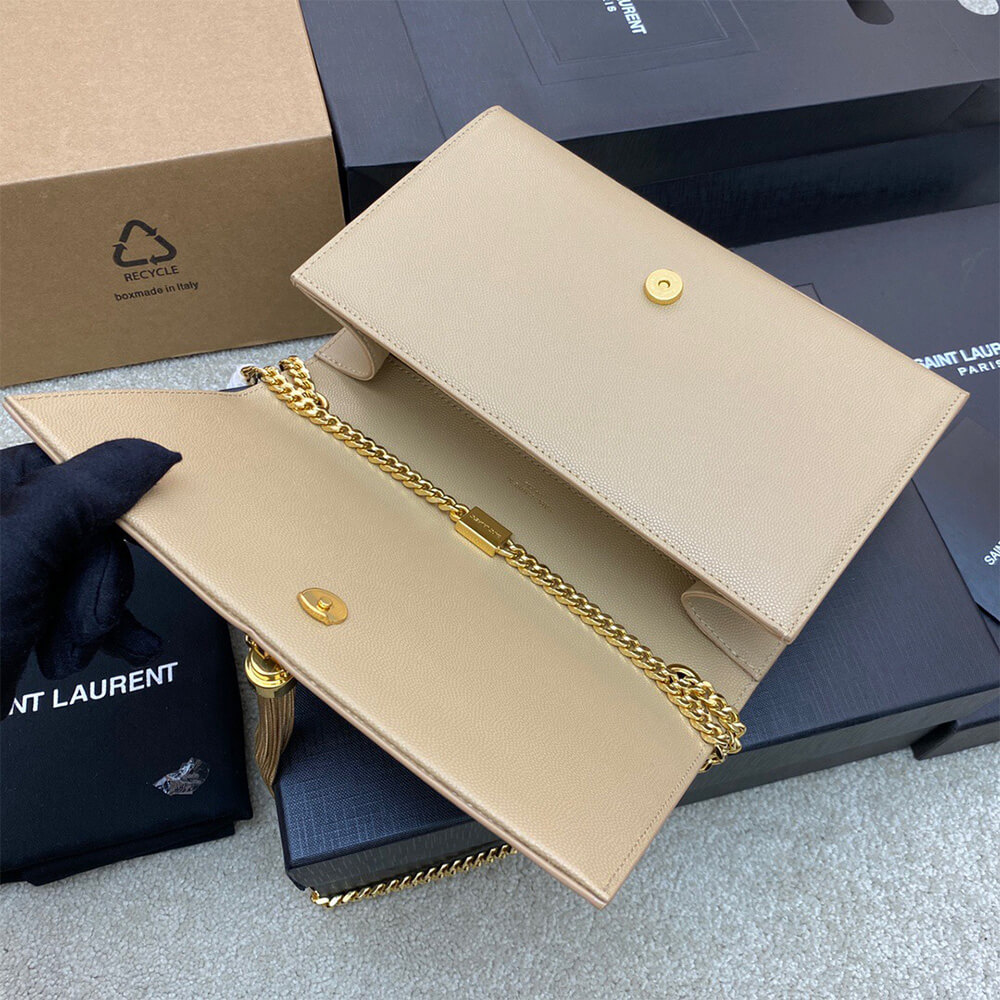 YSL kate medium tassel in grain de poudre embossed leather