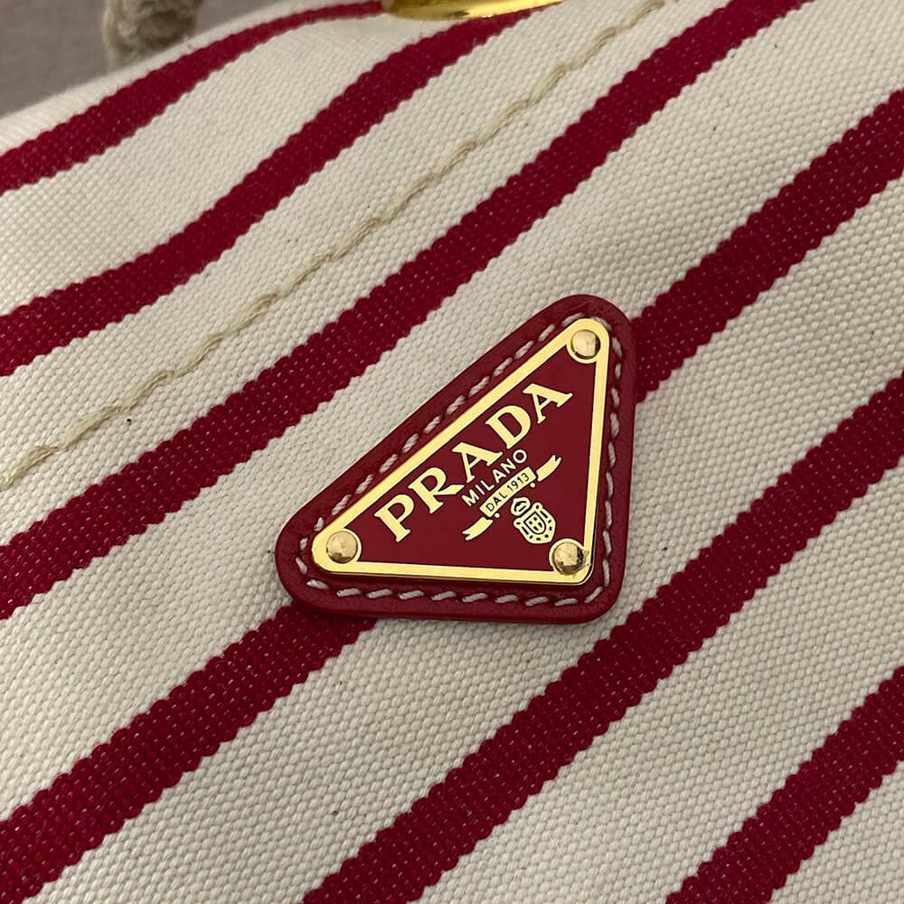 Prada Mariner small striped fabric bucket bag